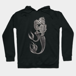 Couple love mother and daughter mermaid skull. Hoodie